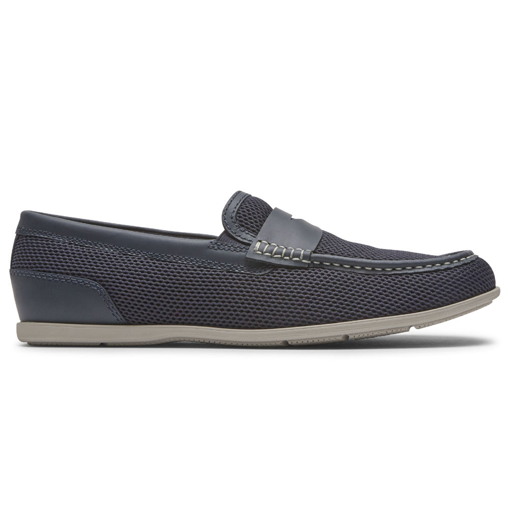 Rockport Mens Slip-On Navy - Malcom Soft Moc Toe - UK 196-FLJCNM